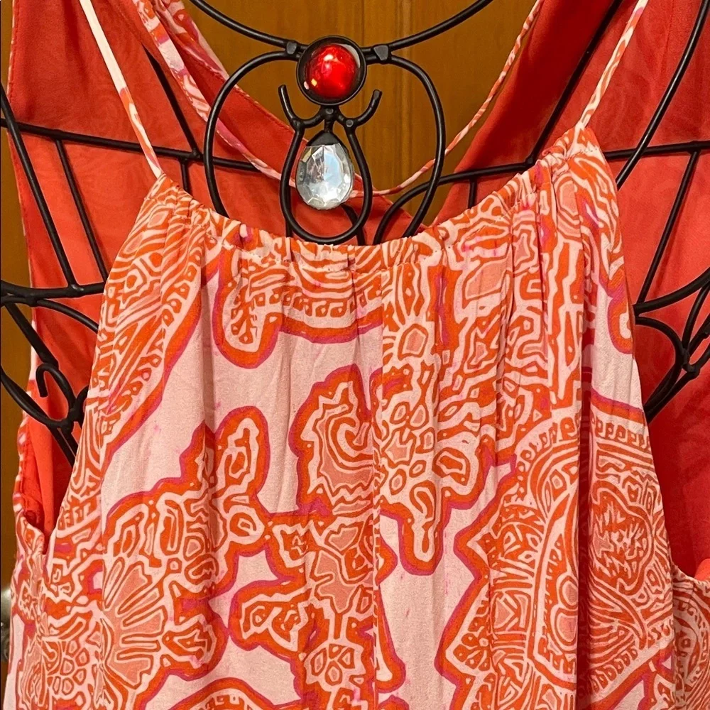 💕💕💕BOGOHO💕💕💕Red and White Michael Kors Paisley Dress-large
